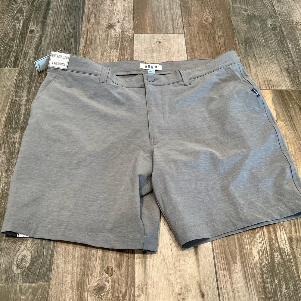 Rowm Men's 4-way Stretch Water Repellent Gray Shorts, Gray , Sz 40 NWT $55